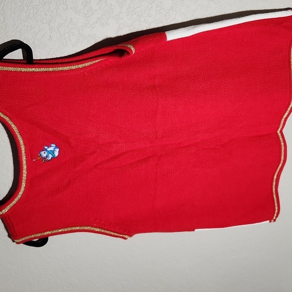 Vintage Ugly Christmas Sweater Vest Snowman Large Red White - Picture 3 of 8